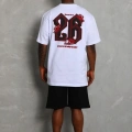 Oversize Baskılı Bisiklet Yaka T-Shirt - Beyaz -