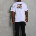 Oversize Baskılı Bisiklet Yaka T-Shirt - Beyaz -