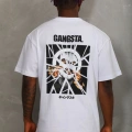 Oversize Baskılı Bisiklet Yaka T-Shirt - Beyaz -