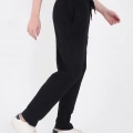 Oversize Boru Paça Baskılı Eşofman Pantolon - Siyah