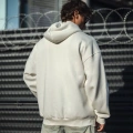 Oversize Tam Fermuarlı Uzun Kol Hırka - Beyaz