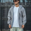 Oversize Tam Fermuarlı Uzun Kol Hırka - Gri