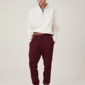 Oversize Yarım Farmuarlı Yakalı Basic SweatShirt - Beyaz