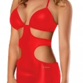 Parlak Kırmızı Seksi Gecelik