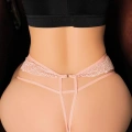 Pembe Dantelli İp Detaylı Fantezi String Tanga