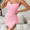Pembe Fantezi Clup Elbisesi 6675
