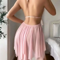 Pembe  İşlemeli Tül Fantezi Gecelik