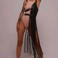 Püsküllü Deri Ceket Harness, Püsküllü Seksi Deri Harness - 1014