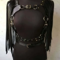 Püsküllü Deri Ceket Harness, Şık Deri Harness Ceket - 999