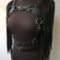 Püsküllü Deri Ceket Harness, Şık Deri Harness Ceket - 999
