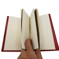 Pusula Tasarımlı Kırmızı Deri Defter