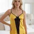 Sarı Saten Babydoll Şortlu Takım - 290