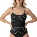 Şeffaf Zincirli Şık Harness Takım