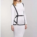 Seksi Deri Elbise Üzeri Deri Harness - 1390