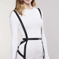 Seksi Deri Elbise Üzeri Deri Harness - 1390