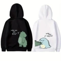 Sevgililer Günü Baskılı Oversize Kapüşonlu Sweatshirt Hoodie - Siyah