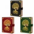 Şifreli Hayat Ağacı Desenli Deri Defter