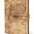 Şifreli Vintage Dünya Haritası Desenli Defter