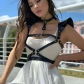 Şık Deri Seksi Göğüs Deri Harness - 996
