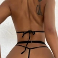 Şık Siyah Dantelli Babydoll Gecelik 1297