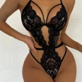 Şık Siyah Dantelli Babydoll Gecelik 1297