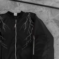 Siyah Bomber Mont – Beyaz Şimşek Desenli -