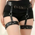 Siyah Deri Jartiyer Harness - 804
