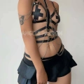 Siyah Deri Korse Harness Takım - 299