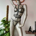 Siyah Deri Korse Harness Takım - 299