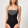 Siyah Göğsü Açık Agraflı Body Korse