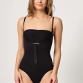 Siyah Göğsü Açık Agraflı Body Korse