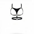Siyah Göğüs Harness Deri O-ring Detaylı - 1388