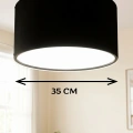 Siyah Kumaş Başlıklı Sarkıt Avize 35 CM