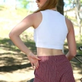 Şort Crop Bordo Takım