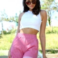 Şort Crop Pembe Takım