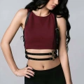 T-shirt Üzeri Seksi Deri Aksesuar - 210