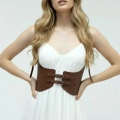 Taba Renk Kalın Kadın Kemeri, Deri Kemer Harness - 605