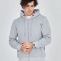 Tam Fermuarlı Kapşonlu  SweatShirt - Gri