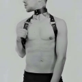 Tasmalı Seksi Deri Erkek  Harness - m35