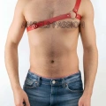 Tek Omuz Seksi Deri Erkek  Harness - m3