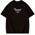 Thousand Baskılı Oversize Bisiklet Yaka T-shirt - Siyah