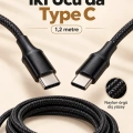 Type C to Type C LED Işıklı Şarj Kablosu 1,2 Metre