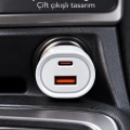 Type C Ve Usb A Çift Çıkışlı Araç Şarj Aleti