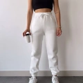 Üç İplik Basic Lastikli Eşofman Pantolon - Beyaz