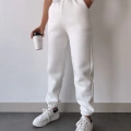 Üç İplik Basic Lastikli Eşofman Pantolon - Beyaz