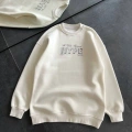 Üç İplik Bisiklet Yaka Baskılı SweatShirt - Beyaz