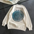 Üç İplik Bisiklet Yaka Baskılı SweatShirt - Beyaz