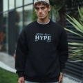 Üç İplik Bisiklet Yaka Baskılı SweatShirt - Siyah