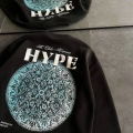 Üç İplik Bisiklet Yaka Baskılı SweatShirt - Siyah