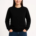 Üç İplik Düz Bisiklet Yaka SweatShirt  - Siyah